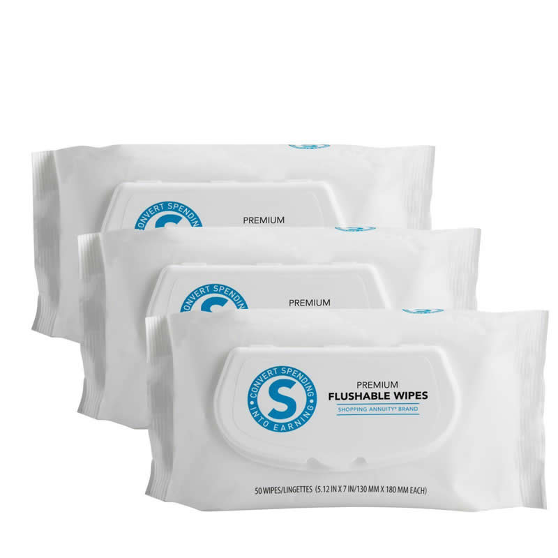 Purchase Shopping Annuity Brand Premium Flushable Wipes - 150 Count
